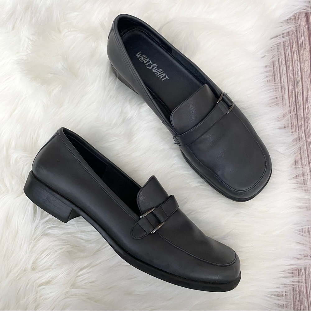 Vintage | Dark Silver Leather Loafers